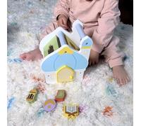 Lala + Mo Eyha-Kids Islamic Wooden Peg Game Shape Sorter, 15.9 x 12.7 x 18 cm, 5 Shapes, Educational Toy from 18 Months