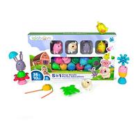 Lalaboom - From 10 Months - Large Farm Animals Box - 41 Pieces - Early Learning and Assembly Toy - Scalable Motor Skill Beads - Shapes and Colors - BL302