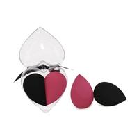 LALADEFIEE 1 Box Heart Shape Makeup Sponge Dual-purpose Soft Powder Puff for Wet and Dry Foundation Blending Cosmetic Sponges in Reddish Black and Lightweight Beauty Tools for Even Coverage