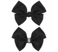 LALADEFIEE 1 Pair Small Bow Shoe Clip in Black Fabric and Stainless Steel, Practical and Easy to Install Removable Bow Bridal Shoe Buckle, for Performance Decorations and Street Photos