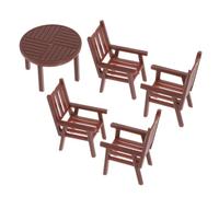 LALADEFIEE 1 Set Miniature Furniture Dollhouse Table Chair Set Simulated Mini Furniture for Architectural Displays Realistic Aesthetics for Photography and Home Decor