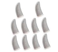 LALADEFIEE 10 Pcs Anti-sweat Flexible Finger Sleeves for Mobile Gaming, Thin Comfortable Silver Fiber Finger Covers with Yellow Edge, Breathable Game Accessories for Touchscreen Use