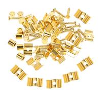 LALADEFIEE 10 Set Professional Guitar String Retainers with Screws for Electric Guitar and Bass String Tension Fixers Smooth Surface Easy Installation Gold