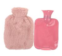 LALADEFIEE 1000ml Pink Hot Water Bag with Soft Cloth Cover, Easy to Carry and Heat Treated Plastic Material, Compact Hand Warmer for Outdoor Use and Cold Therapy