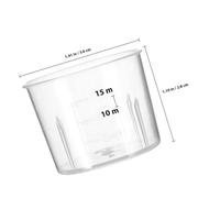 LALADEFIEE 100pcs Clear Plastic Measuring Cups with Precise Scale Small Lab Beakers for Accurate Liquid Measurement Stable Material for Kitchen and Chemistry Use