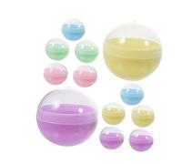 LALADEFIEE 100pcs Macaron Color Half-transparent Plastic Capsules for Vending Machines Bulk Party Favor Gumball Containers DIY Craft Supplies Easter Egg Stuffers with Clear See-through Design