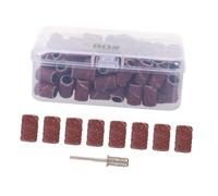 LALADEFIEE 100pcs Nail Drill Sanding Bands for Nails with Resin Emery Cloth Fine Grit Sand Bits and Grease for Manicure