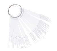 LALADEFIEE 100Pcs Nail Polish Display Tips Fan-shaped Foldable Nail Practice Sticks for Salon Training Material Transparent Color Sample Sticks