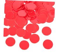 LALADEFIEE 100pcs Solid Red Bingo Chips Game Counting Pieces for Adults and Smooth Surface Reward Counters for Bingo Marking Math Learning Sorting and Probability Grouping