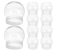 LALADEFIEE 10PCS 140ml Plastic Candy Jars Lid, Small Round Containers for Party Favors, DIY Snow Globe Craft, Bulk Candy Dispensers