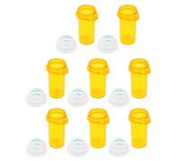 LALADEFIEE 10Pcs Airtight Plastic Pill Bottles with Caps Medicine Dispenser Containers for Travel Multipurpose Small Storage Boxes for Supplements and Pills Orange