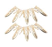 LALADEFIEE 10pcs Ancient Style Armor Finger Guard Metal Ancient Queen Fingernail Claw Nail Long Nail for Cosplay Drama Dance Show