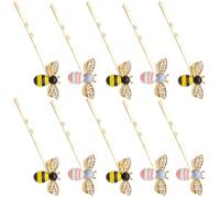 LALADEFIEE 10pcs Bee Hair Pins and Women, Alloy Material with Assorted Colours, Chic Appearance and Shiny Luster Hair Accessories for Birthdays and Engagements
