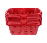 LALADEFIEE 10pcs Berry Baskets Plastic Efficient Drainage Fruit Containers for Blueberries and Grapes Gardening Activities and Family Outings Red 1kg Each