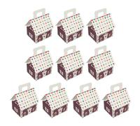 LALADEFIEE 10Pcs Christmas House Candy Boxes 3D Gingerbread Cookie Containers Festive Chocolate Dessert Packaging for Holiday Party Favour and Wedding