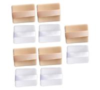 LALADEFIEE 10pcs Double-sided High-density Makeup Powder Puff with Strap for Loose Mineral Powder Washable Face and Body Cosmetic Tool Suitable for Wet and Dry Use Skin and White Colors
