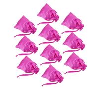 LALADEFIEE 10pcs Drawstring Makeup Bag Silky Storage Pouch for Compact and Portable Organizer for Travel and Daily Use Fashionable Rose Red