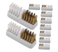 LALADEFIEE 10pcs Dual-head Nail Cleaning Brushes for Electric Manicure Drill Bits Copper Wire Dust Cleaner for Polishing and Buffing Nails Portable for Home and Salon Use