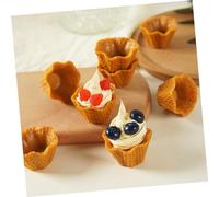 LALADEFIEE 10pcs Mini Fake Ice Cream Cone Charms Creative DIY Flat Cone Models for Dollhouse Decor Hairband Accessories
