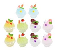LALADEFIEE 10Pcs Mini Ice Cream Models Decorative Fake Food Props Mixed Colors Miniature Pretend Dessert for Doll House Accessories and Play