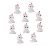 LALADEFIEE 10pcs Miniature Unicorn Figurines Landscape Decor DIY Handmade Pink Mini Unicorn Ornaments for Fairy Garden Bonsai Plant Pots Craft Decorations