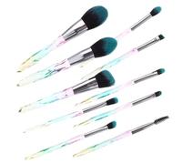 LALADEFIEE 10pcs Multifunctional Makeup Brush Kit with Fiber Bristles Portable Cosmetic Set for Face Powder Blush Eyeshadow Eyeliner and Concealer Application