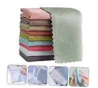 LALADEFIEE 10pcs Multipurpose Dish Towels Random Colors Oil Microfiber Cleaning Cloths for Kitchen Dishes Stoves and Sinks Durable Non Shrinking Soft and Absorbent Washing Up Random Color