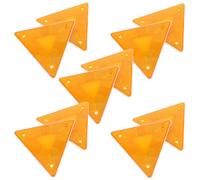 LALADEFIEE 10pcs Reflectors for Trailers Plastic Road Emergency Triangles High Visibility Slow Moving Triangle Warning Signs Easy to Install Yellow Reflective Road Safety