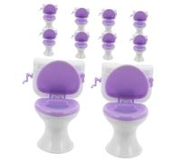 LALADEFIEE 10pcs Scale Mini Toilet for Dollhouse Bathroom Accessories Realistic Plastic Miniature Toilet Seat for Imaginative Role Play and Micro Landscape Furniture