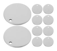 LALADEFIEE 10pcs Small Dog Tag Engraved Stainless Steel Pet Tags with Smooth Surface, Won't Scratch Pet's Skin, for DIY Crafts Pendants and Metal Stamping Projects