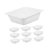 LALADEFIEE 10pcs Square Plastic Balance Weighing Pans for Laboratory Sample Weighing Reusable Weigh Boats with Stable Design for Medical and Lab Use