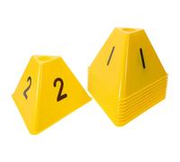LALADEFIEE 10pcs Triangle Training Football Cones with Numbered Sports Markers, Lightweight Sturdy Pe Material Athletic Field Markers for Soccer Drills and Football Party Decor, for Agility
