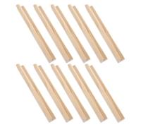 LALADEFIEE 10pcs Wooden Domino Racks Natural Wood Domino Tile Stands Card Holder Display for Board Games Mahjong Mexican Train DIY Craft Table Accessories