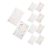LALADEFIEE 10sheets DIY Makeup Patches Face Gems for Women Self Adhesive Rhinestones Face Stickers Jewels for Party Decoration Craft Beauty Stickers