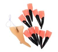 LALADEFIEE 11Pcs Halloween Fake Witch Nails and Nose Lightweight Comfortable Finger Tips for Cosplay Party Decorations Haunted Houses and Festival Displays