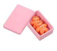 LALADEFIEE 12 Scale Dollhouse Miniature Gingerbread Cookies Set of 2 Pink Mini Food Christmas Biscuit Accessories for Dollhouse Kitchen Display and Baking Decor