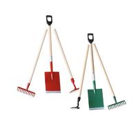 LALADEFIEE 12 Scale Miniature Dollhouse Accessories Set, Red and Green Mini Farm Gardening Tools for Dollhouse Decor and Landscaping