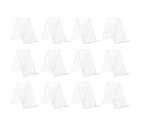 LALADEFIEE 12pcs Acrylic Book Display Stand with Design for Displaying Books and Cds Practical and Simple Suitable for Home Silver Colour