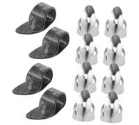 LALADEFIEE 12pcs Celluloid Thumb and Finger Guitar Picks Set for Electric and Acoustic Guitar Silver Finger Picks with Holes for Fingerstyle and Ukulele Medium Thickness