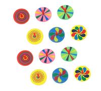 LALADEFIEE 12Pcs Colorful Wooden Gyro for Portable Hand Spinning Tops for Montessori Play Party Favors and Educational Fun Random Colors