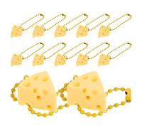 LALADEFIEE 12Pcs Cute Cheese Keychain Set with Yellow Bead Chains, Pendant Keyrings for Backpack, Handbag and Car Key Decoration, Party Favors for Women and