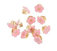 LALADEFIEE 12pcs Cute Japanese Style Cherry Blossom Brooch Pins for Women Alloy Lapel Pins for Clothes Bags Stylish Cartoon Enamel Badge with Secure Fastening