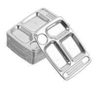 LALADEFIEE 12pcs Dollhouse Miniature Plates Silver Tiny Tray Micro Scene Accessories for Pretend Play Kitchen Decor DIY Handcraft