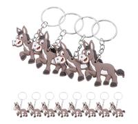 LALADEFIEE 12Pcs Donkey Keychain Charms Cute Donkey Pendant Hanging Animal Keyrings Party Favors for and DIY Accessories