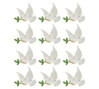 LALADEFIEE 12pcs Elegant Peace Dove Brooches Alloy Lapel Pins for Stylish Apparel and Accessories Mini Bird Pins Symbolizing Love and Peace Gift for Celebrations and Meaningful Moments
