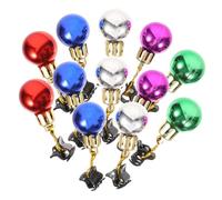 LALADEFIEE 12pcs Father Christmas Ornament Beard Bauble Clip Shiny Christmas Whisker Clips for Men Colorful Facial Hair Baubles Santa Beard Hair Decor Beard Bell Clip Christmas Decoration