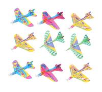 LALADEFIEE 12pcs Foam Airplanes Flying Toys for Boys and Girls Outdoor Throwing Gliders LED Lights Fun Aeroplane Launcher for Kids Birthday Parties Random Style