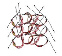 LALADEFIEE 12pcs Handmade Woven Rope Bracelets Adjustable Ethnic Style Strawberry Charm String Wristlets Bohemian Colorful Macrame Jewelry for Women