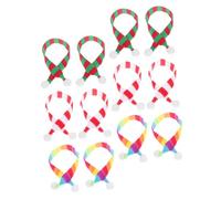 LALADEFIEE 12pcs Knitted Mini Christmas Scarves for Doll and Bottle Decorations Cozy Kawaii Accessories for Holiday Lightweight and Easy to Clean