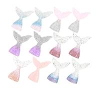 LALADEFIEE 12pcs Mermaid Tail Cake Toppers DIY Decorations for Birthday Wedding Engagement Party and Photo Props